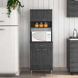 English Elm Pantry Piacenza,Two Double Door Cabinet, Smokey Oak Finish