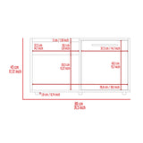 English Elm Coffee Table Dext, Single Door Cabinet, One Open Shelf, Dark Walnut Finish