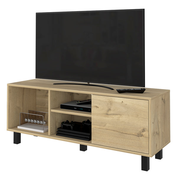 English Elm Tv TV Stand for TVs up to 55" Dext with Double Door Cabinet, Durable Particle Board, 63.8" Top Beige B092122931