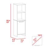 English Elm Kitchen Pantry Feery, Single Door Cabinet, Interior and External Shelves, White Finish