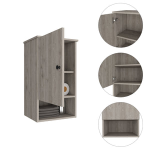English Elm Medicine Cabinet Porto - Stylish Light Gray Storage With Soft-Close Door & Adjustable Shelves, 33” L B092123053