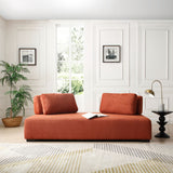 Contemporary 3-Seater Orange Sofa for Living Room, Lounge, Home Office