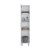 English Elm Storage Cabinet Molekeede, Four Shelves, White Finish