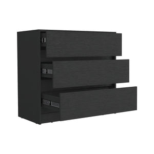 English Elm Dresser With Three Drawers, Sleek Black Wenge Finish - Modern Storage For Any Space, Easy Assembly! B092122832