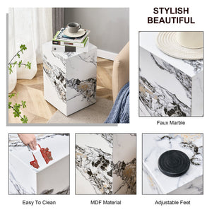 English Elm Modern White Mdf Coffee Table With Stylish Cube Design - Perfect For Small Spaces & Any Room W1151P194280