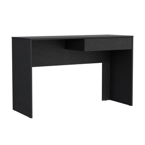 English Elm Computer Desk Harrisburg One Drawer Wengue Finish 47.3" Wide Workstation Durable Particleboard Black B092122943
