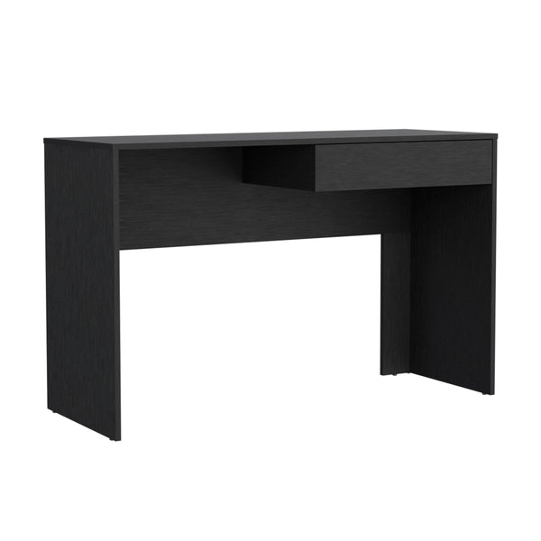 English Elm Computer Desk Harrisburg One Drawer Wengue Finish 47.3" Wide Workstation Durable Particleboard Black B092122943