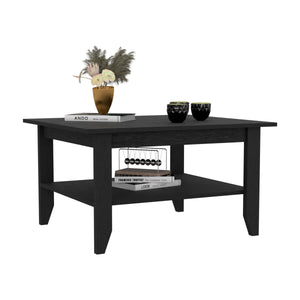 English Elm Coffee Table San Jose - Sleek Black Wengue Finish With One Shelf For Stylish Storage & Display B092123333