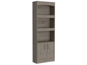 English Elm Bookcase Denver 70.8" Tall Light Gray Particle Board with Metal Hardware, Framed Elegant Shelves B092122900