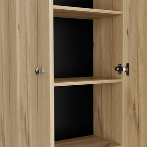 English Elm Storage Cabinet Pipestone Tall 5-Shelf Manufactured Wood Organizer with Two Doors and Durable Finish Light Oak B092122867