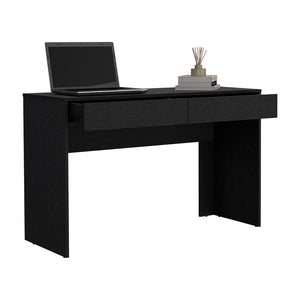 English Elm Computer Desk Aberdeen - Modern Black Wengue Finish With 2 Sleek Drawers For Stylish Storage Solutions B092123101