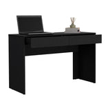 English Elm Computer Desk Aberdeen, Two Drawers, Black Wengue Finish