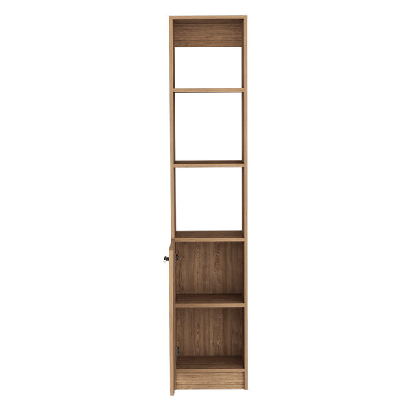 English Elm Linen Cabinet Emmett with 3 Open Shelves and Lower Storage Cabinet, 63.8" Tall Durable Pine Finish Espresso B092123330