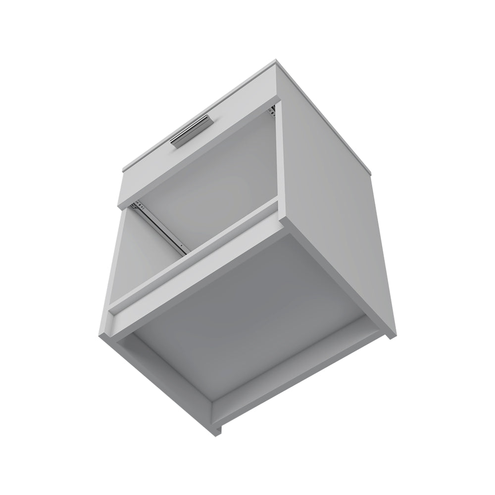 English Elm Nightstand Coco: Elegant White Design With Single Drawer & Lower Shelf For Stylish Storage Solutions B092122891