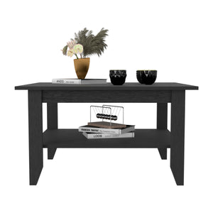 English Elm Coffee Table San Jose - Sleek Black Wengue Finish With One Shelf For Stylish Storage & Display B092123333