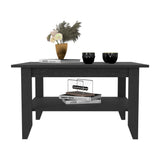 English Elm Coffee Table San Jose, One Shelf, Black Wengue Finish