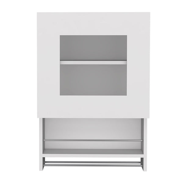 English Elm Kitchen Wall Cabinet Papua White Finish - 3 Adjustable Shelves, Easy Assembly, Durable Particle Board Storage (23.6"x17.3") B092123309