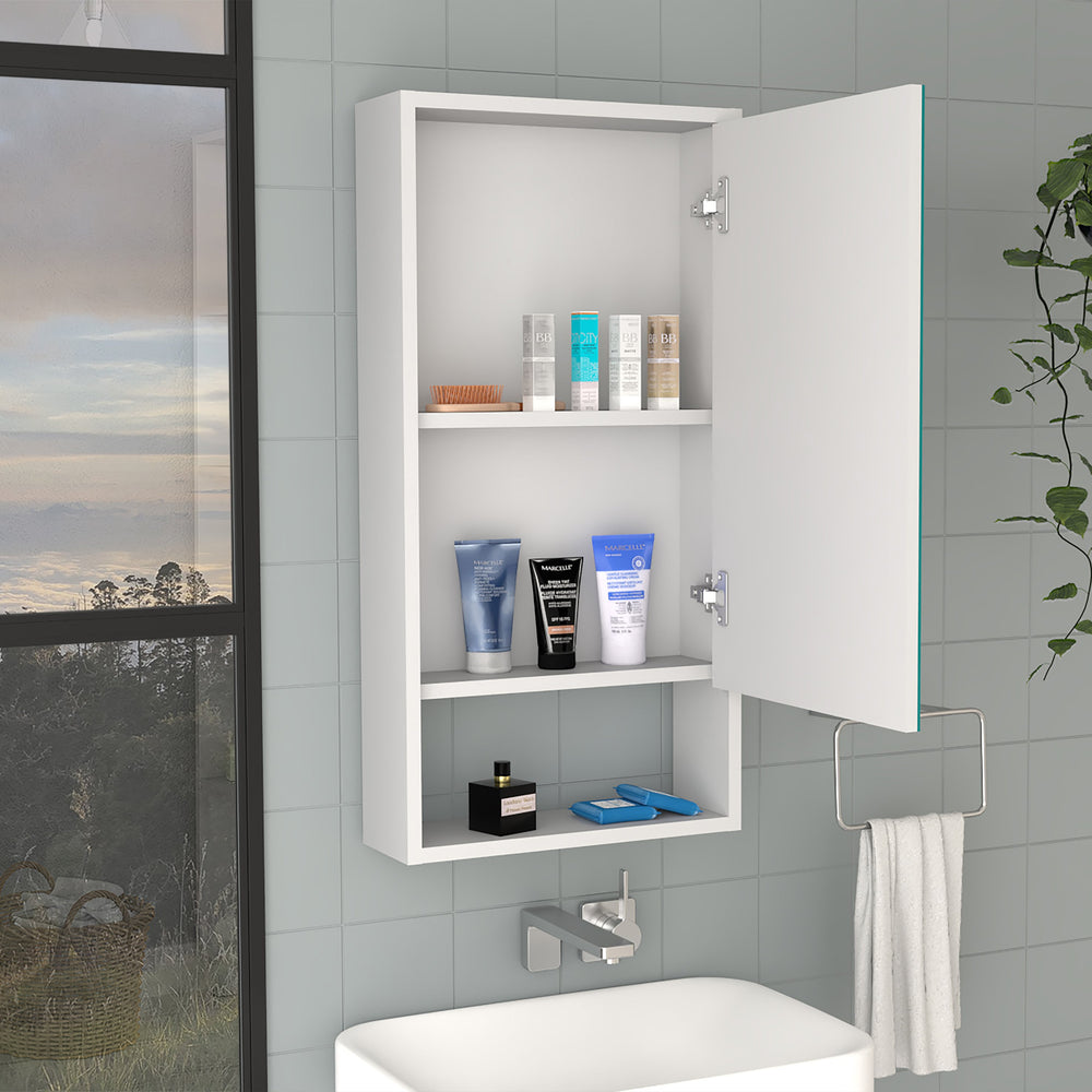 English Elm Medicine Cabinet Irvine - Stylish White Finish With Large Mirror & Smart Shelving For Storage Solutions B092122954