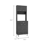 English Elm Pantry Piacenza,Two Double Door Cabinet, Smokey Oak Finish