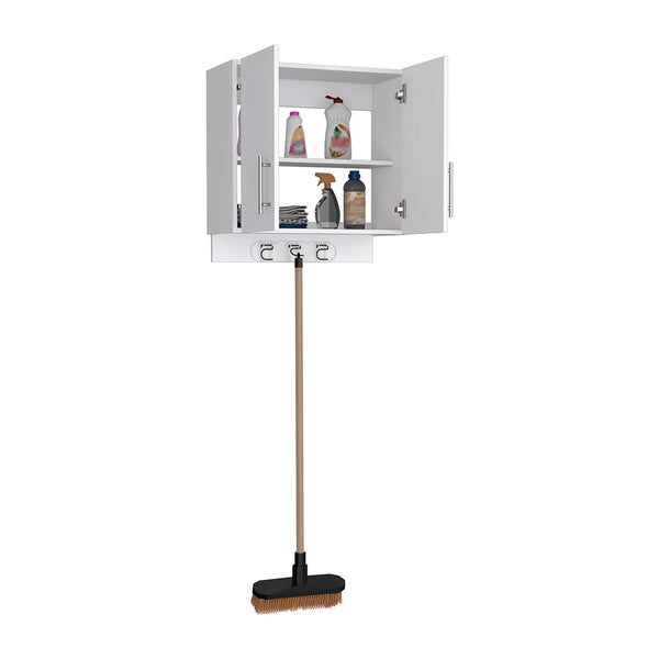 English Elm Wall Wall Storage Cabinet Alikuri Four-Compartment White Particle Board Versatile 29.13x24x4" B092123122