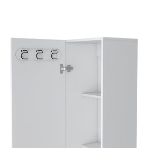 English Elm Storage Cabinet Molekeede – Stylish White Organizer With Lockable Doors & Versatile Shelves For Home B092123123-GIGA