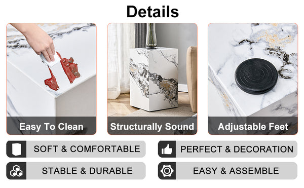 English Elm Modern White Mdf Coffee Table With Stylish Cube Design - Perfect For Small Spaces & Any Room W1151P194280