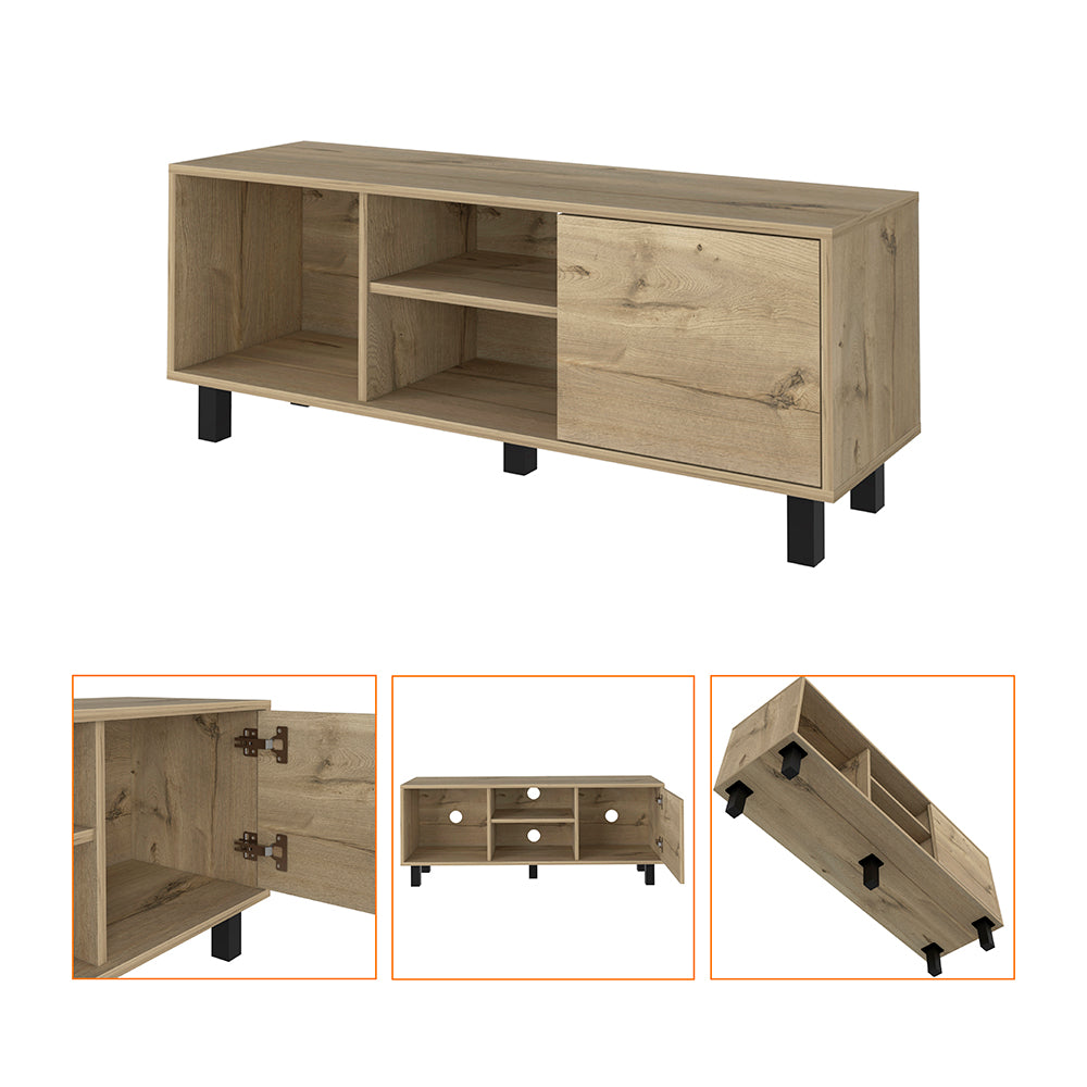 English Elm Tv TV Stand for TVs up to 55" Dext with Double Door Cabinet, Durable Particle Board, 63.8" Top Beige B092122931