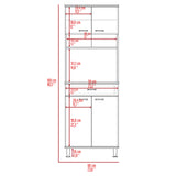 English Elm Pantry Piacenza,Two Double Door Cabinet, Smokey Oak Finish