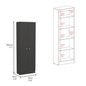 English Elm Storage Cabinet Pipestone - Sleek Double Door Design In Black Wengue Finish For Ultimate Organization B092123043-GIGA