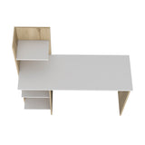 English Elm Desk Wichita, Four Shelves, Light Oak / White Finish