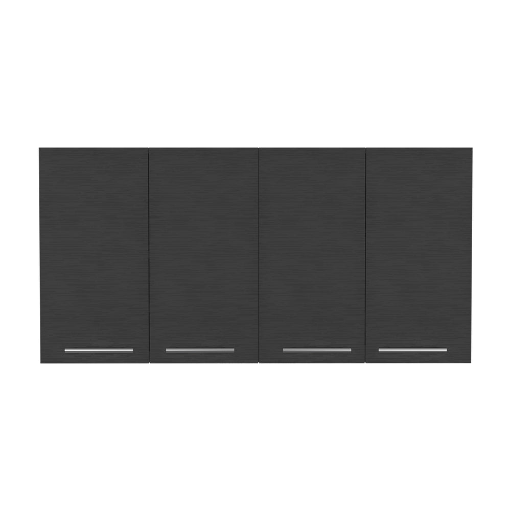 English Elm Kitchen Cabinet Durham Wall Mounted Four-Door in Black Wengue Finish, 47.2x23.6x13.1 cm, Durable Particleboard Storage B092123064
