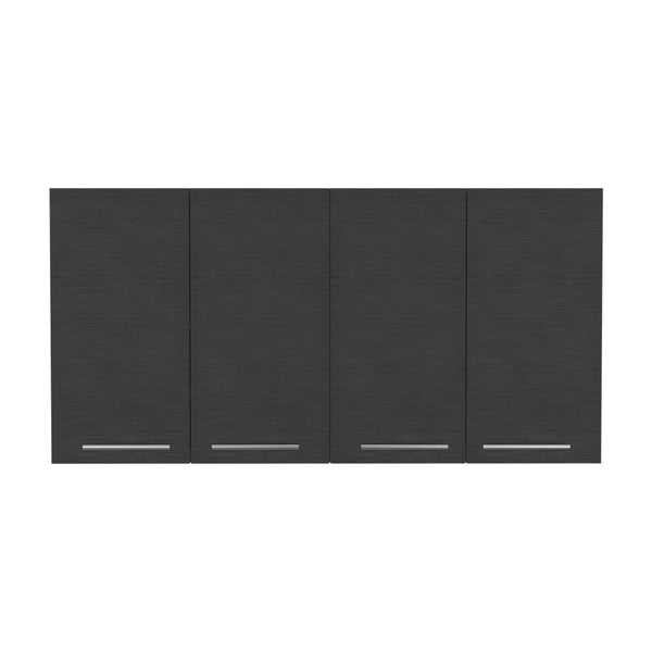 English Elm Kitchen Cabinet Durham Wall Mounted Four-Door in Black Wengue Finish, 47.2x23.6x13.1 cm, Durable Particleboard Storage B092123064
