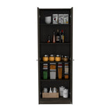 English Elm Storage Cabinet Pipestone, Five Shelves, Espresso / Black Wengue Finish