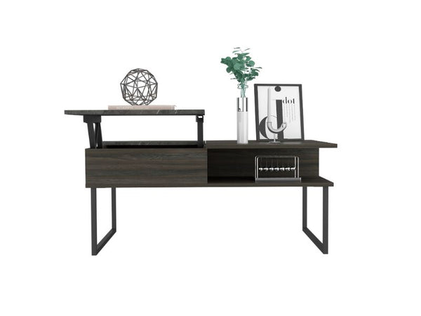 English Elm Lift Top Coffee Table Juvve - Modern Carbon Espresso Design With Hidden Storage & Open Shelf B092122813