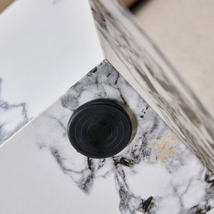 English Elm Modern Cube Coffee Table - Stylish White Mdf With Textured Design For Small Spaces & Living Rooms W1151P194276