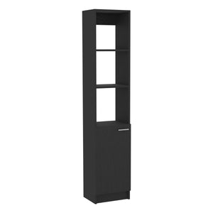 English Elm Linen Cabinet Emmett, Two Interior Shelves, Black Wengue Finish