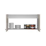 English Elm Wall Cabinet Toran, Two Shelves, Double Door, White / Light Gray Finish