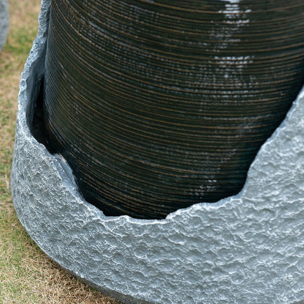 English Elm 20x20x18" Polyresin Broken Urn Sculptural Fountain with Light Indoor Outdoor Garden W2078124783