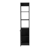 English Elm Linen Cabinet Emmett, Two Interior Shelves, Black Wengue Finish