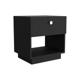 English Elm Nightstand Viliigili, One Drawer, Black Wengue Finish