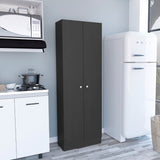 English Elm Storage Cabinet Pipestone, Double Door, Black Wengue Finish