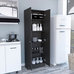 English Elm Storage Cabinet Pipestone - Sleek Double Door Design In Black Wengue Finish For Ultimate Organization B092123043-GIGA