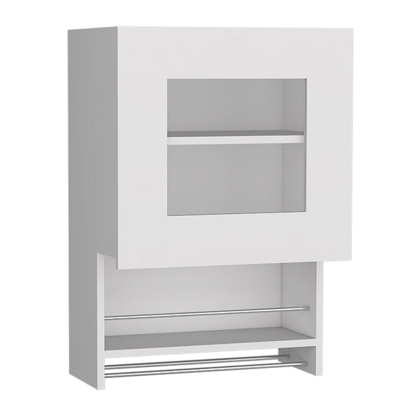 English Elm Kitchen Wall Cabinet Papua White Finish - 3 Adjustable Shelves, Easy Assembly, Durable Particle Board Storage (23.6"x17.3") B092123309