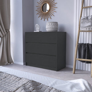 English Elm Dresser With Three Drawers, Sleek Black Wenge Finish - Modern Storage For Any Space, Easy Assembly! B092122832