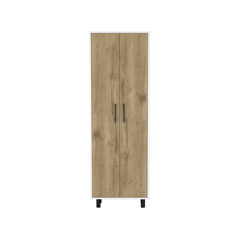English Elm Multistorage Tall Five-Shelf Organizer in Macadamia Finish for Clutter-Free Rooms, Durable Design Multicolor B092123302