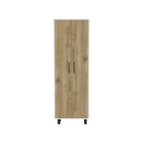 English Elm Multistorage Manacor, Five Shelves, Macadamia and White Finish