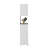 English Elm Linen Cabinet Albany, Four Interior Shelves, White Finish