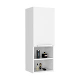 English Elm Medicine Cabinet Hazelton, Open and Interior Shelves, White Finish