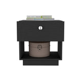 English Elm Nightstand Viliigili, One Drawer, Black Wengue Finish