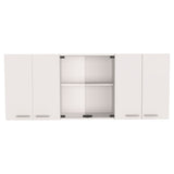 English Elm Superior Wall Cabinet Peoria, Four Interior Shelves, White Finish